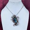 Abalone Shell Gemstone Pendant Handmade Copper Wire Wrap Jewelry Rabbit Pendant