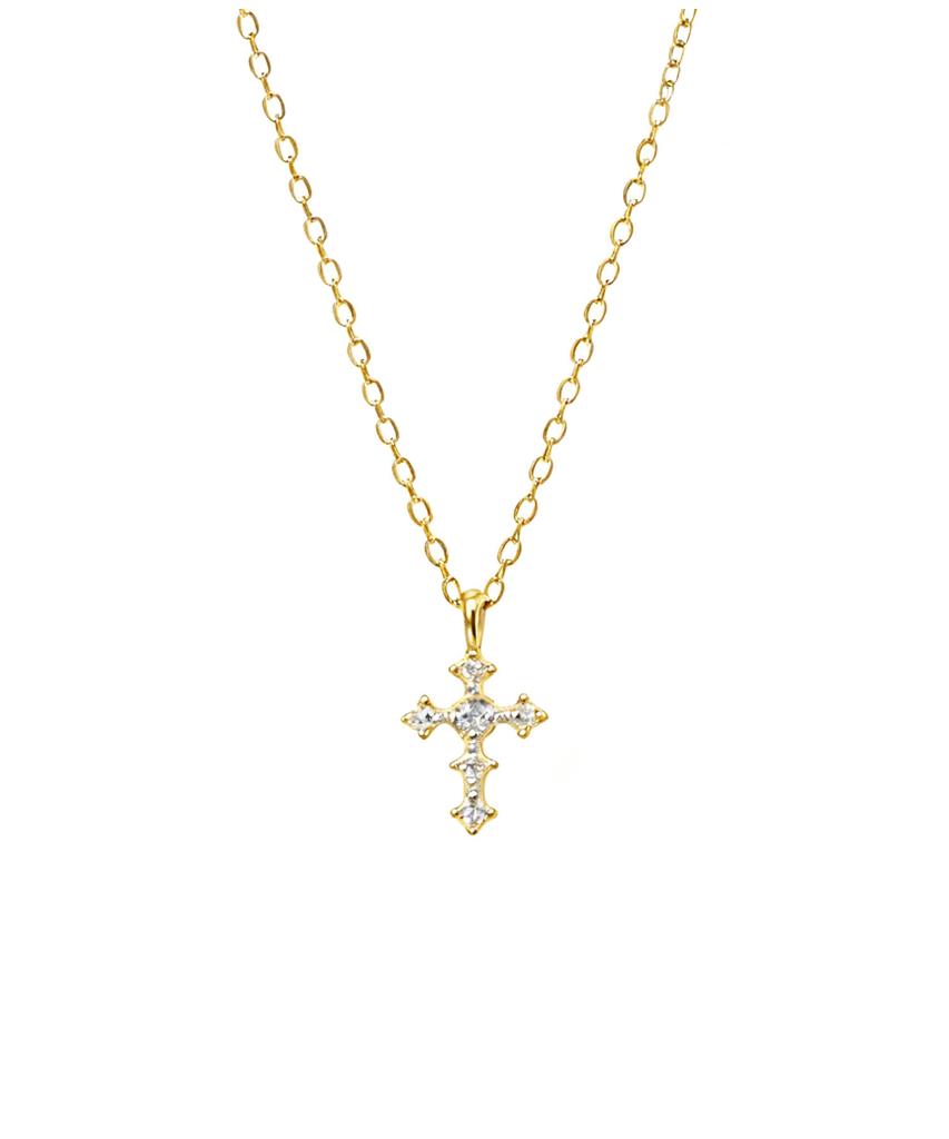 Julius1 Cubic Mini Cross Pendant Necklace Jsb-554
