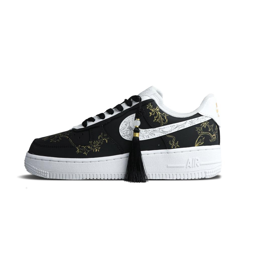 Nike Air Force 1 Slip Resistant Cushioning Low top Skateboard Shoes Men's Black White CW2288-111(Team147-)