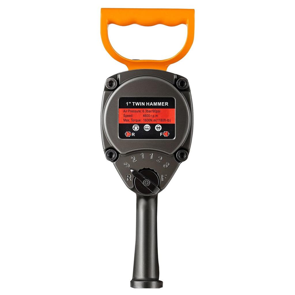 1-Inch Air Impact Wrench, Twin Hammer Air Impact Gun, Up To 1626N.m Reverse Torque, 4600RPM 6-Speed Pneumatic Wrench for Heavy Duty Auto Repairs and