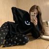 2024 Korean Style Women's Smiley Face Pajama Set - Spring/Autumn Long Sleeve Solid Color Homewear