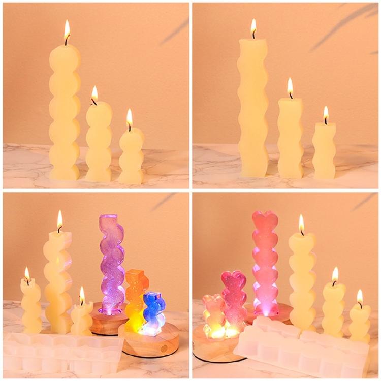 Round/Waving/Heart Candle Molds for Making Candle Soap DIY Craft