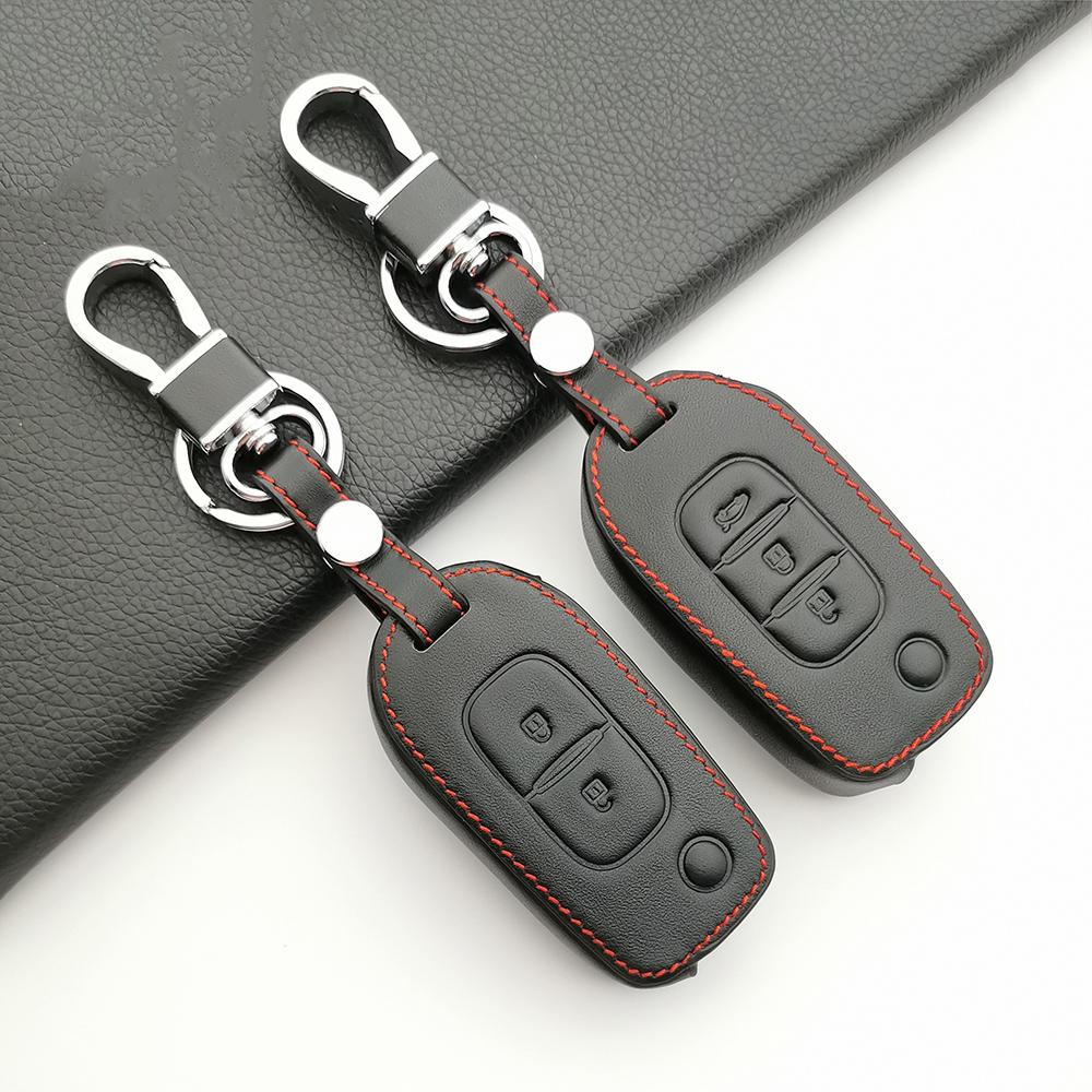 Leather Key Holder Keychain For Renault Logan 2 Stepway Sandero Duster Car Key Cover Case Protection Shell