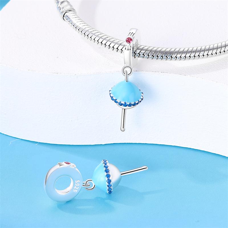 Orijinal Bakır Takılar Lüks Mavi Lolipop Kolye Uçları Bileklik İçin Uygun Kendin Yap Kadınlar Hassas Hediye Yapımı