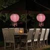 8 inch Waterproof Solar Chinese Lantern Nylon Hanging Lamp Outdoor Festival Wedding Birthday Party Decorations Light