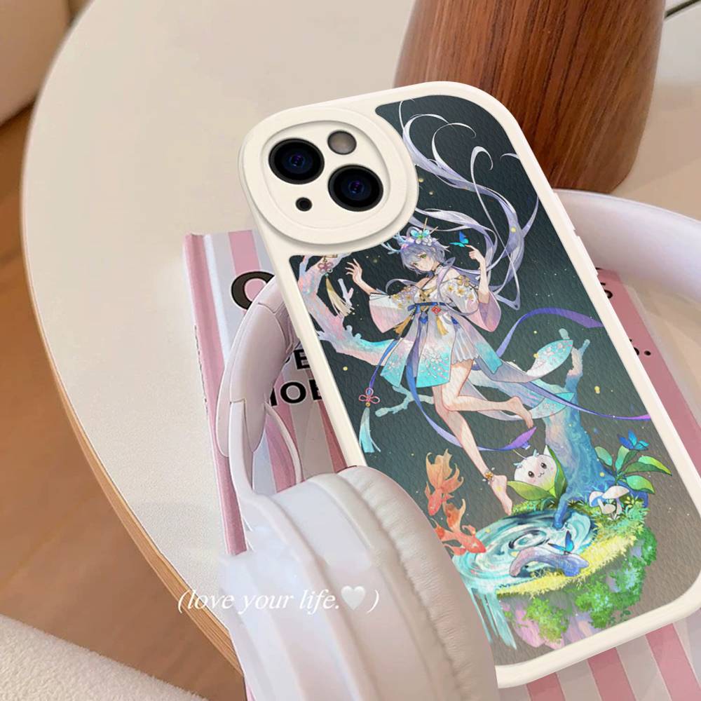 Anime Luo Tianyi Phone Case Hard Leather For IPhone 16 15 14 13 12 Mini 11 14 Pro Max Xs X Xr 7 8 Plus Fundas