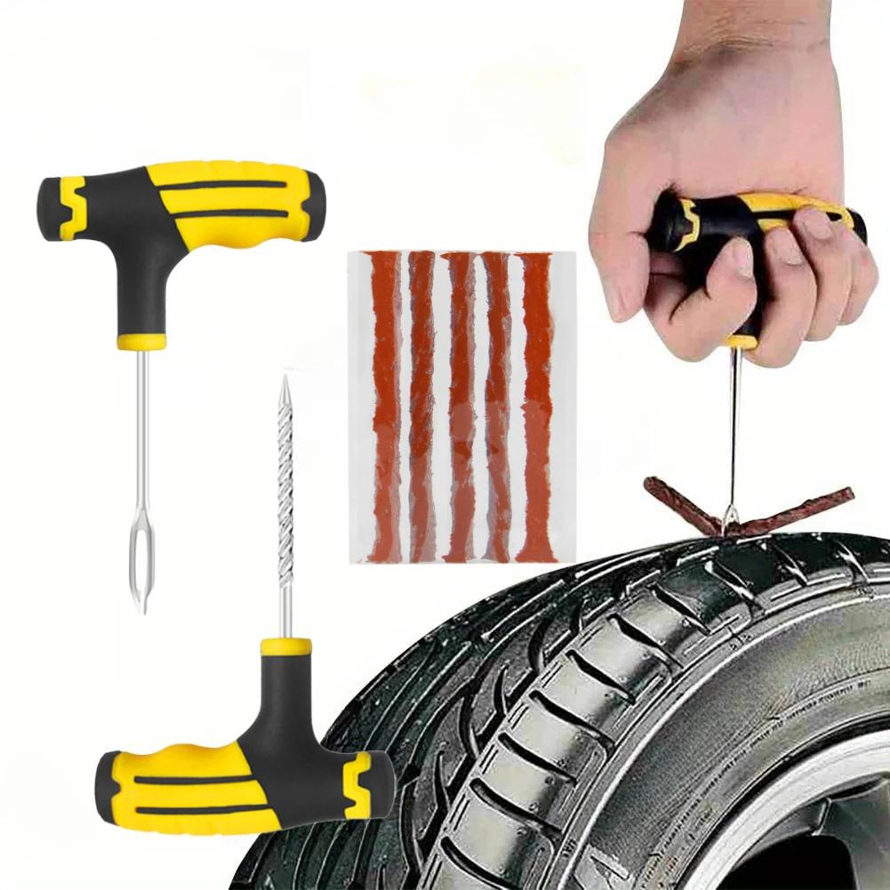 

7/8 шт. Инструмент для ремонта автомобильных шин, набор для ремонта шин, инструмент для шипования, автомобильная бескамерная шина для велосипеда, заглушка для прокола шины, гаражные инструменты