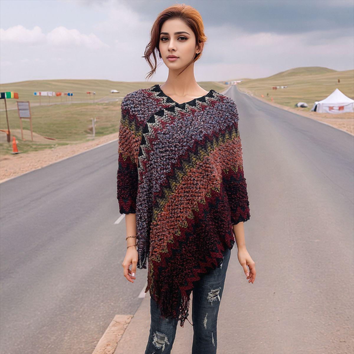 

Women s Vintage Ethnic Tassel Gauze Shawl - Warm & Colorful Autumn/Winter Scarf. One Size