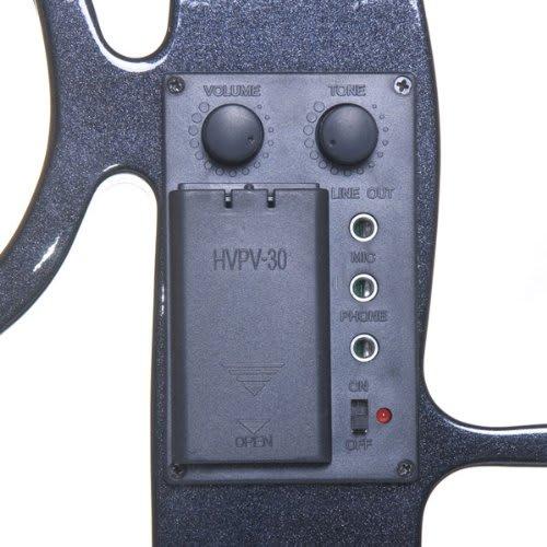 Cecilio CEVN-2BK Solid Wood Silent/Electric Violin (Style 2), 4/4 Full Size, Black Metallic