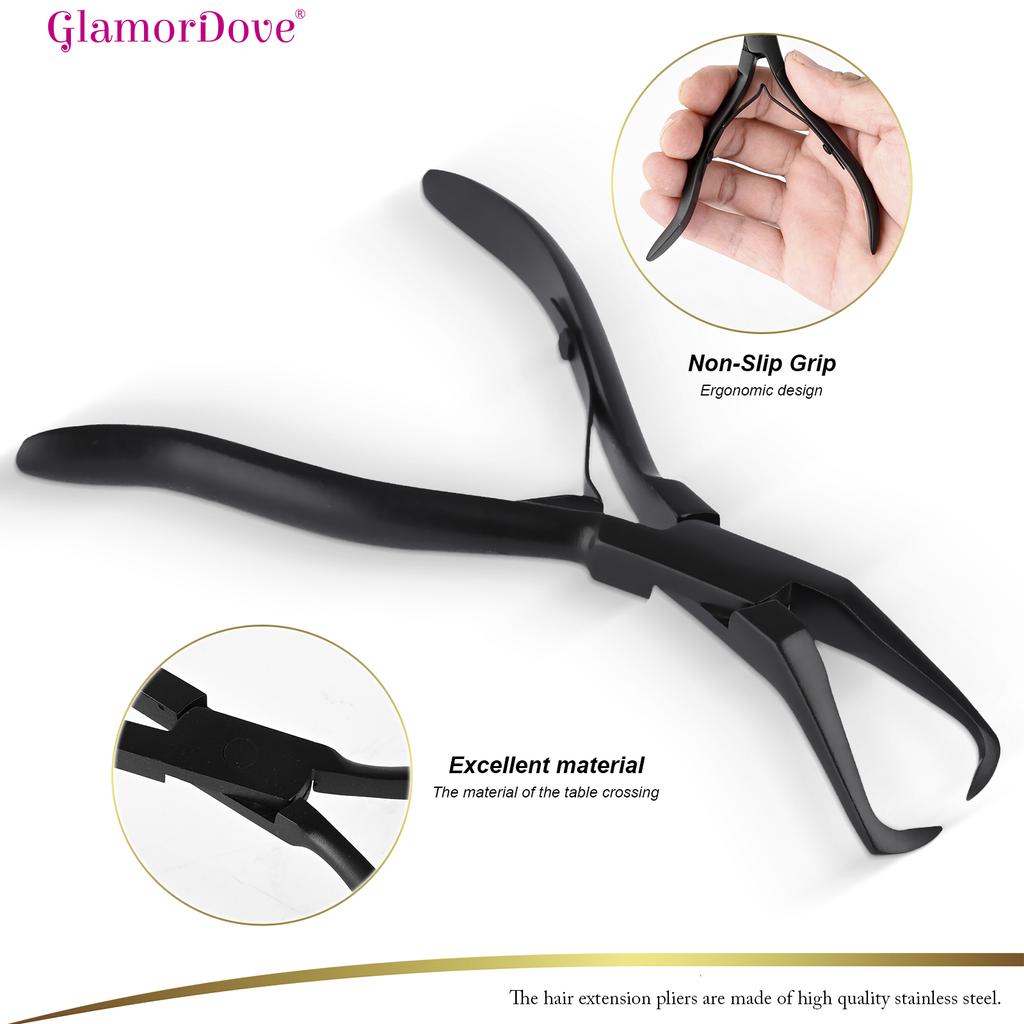 Set de clești pentru extensie de păr Clești pentru aplicare cu micro inele Micro margele Clește pentru deschidere de închidere Instrument pentru buclă de păr Foarfece de cusut