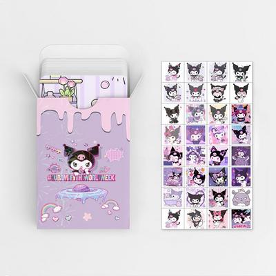 Sanrio Photocard Goods LOMO Illustration Photocard 60pcs + Mini Sticker 32pcs, Kuromi, 1ea