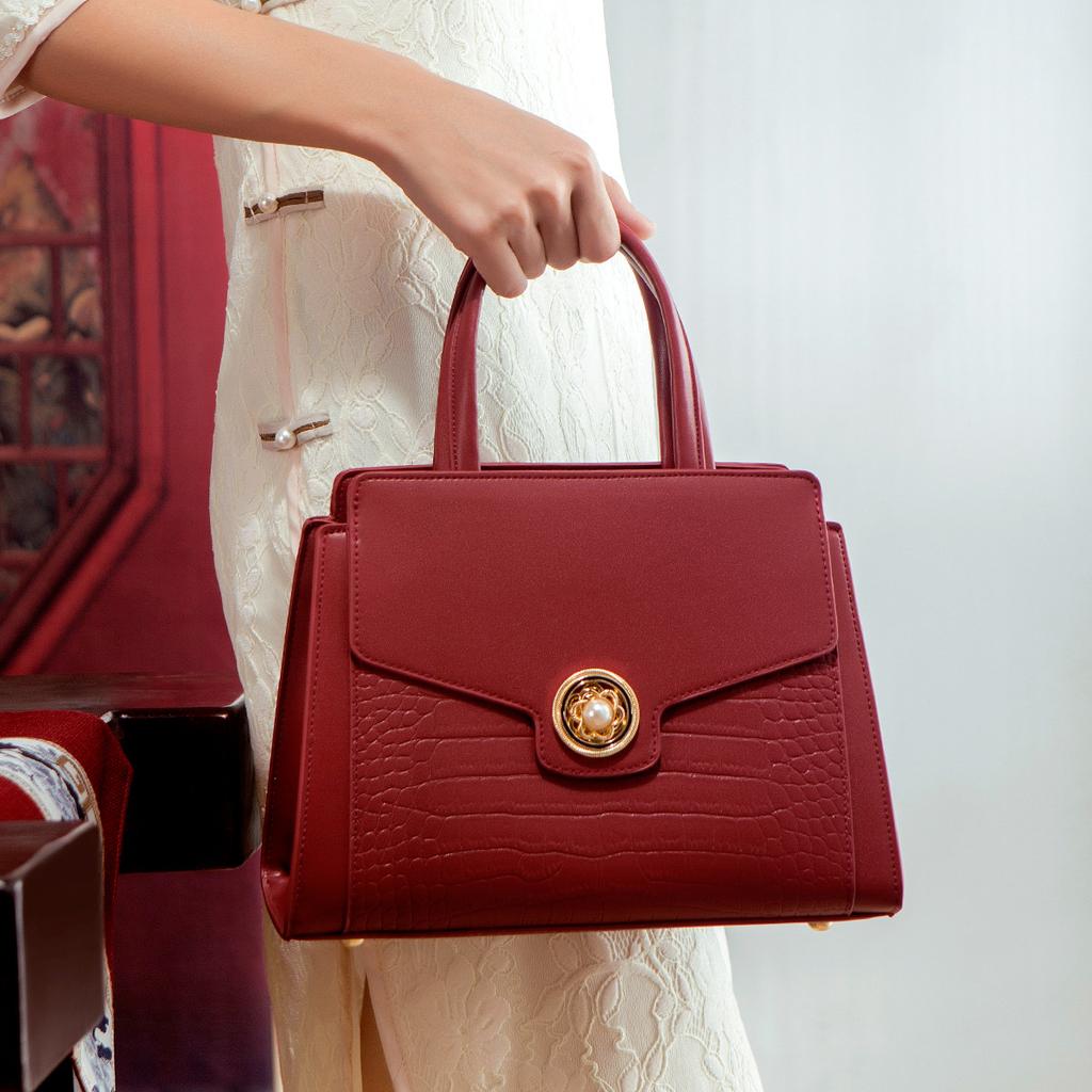 Red wedding bag for women 2024 new fashion elegant mother bag crossbody bag for middle-aged ladies mother-in-law handbag