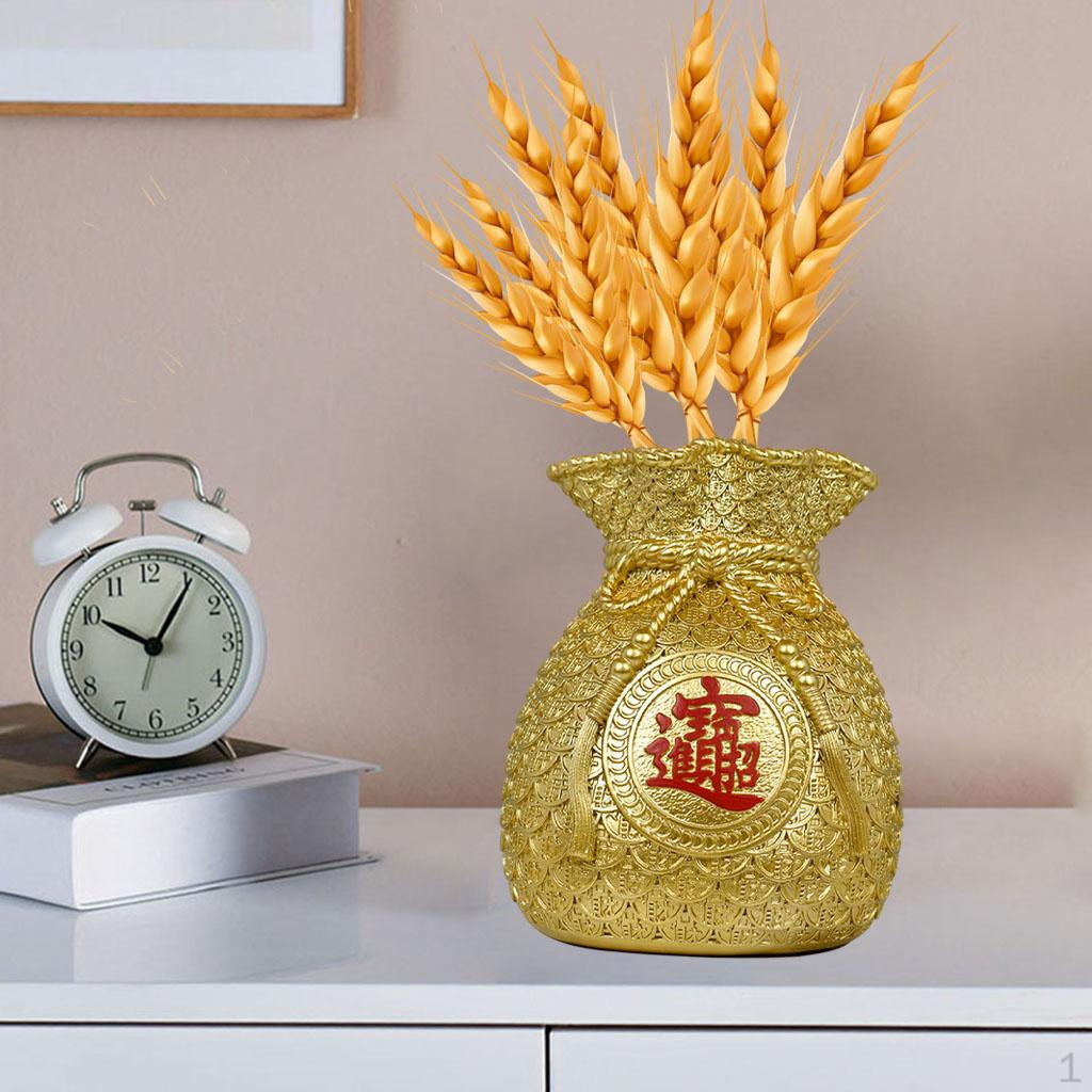 Chinese Flower Vase Shape Piggy Craft Wealth Furnishing Dorm Desktop