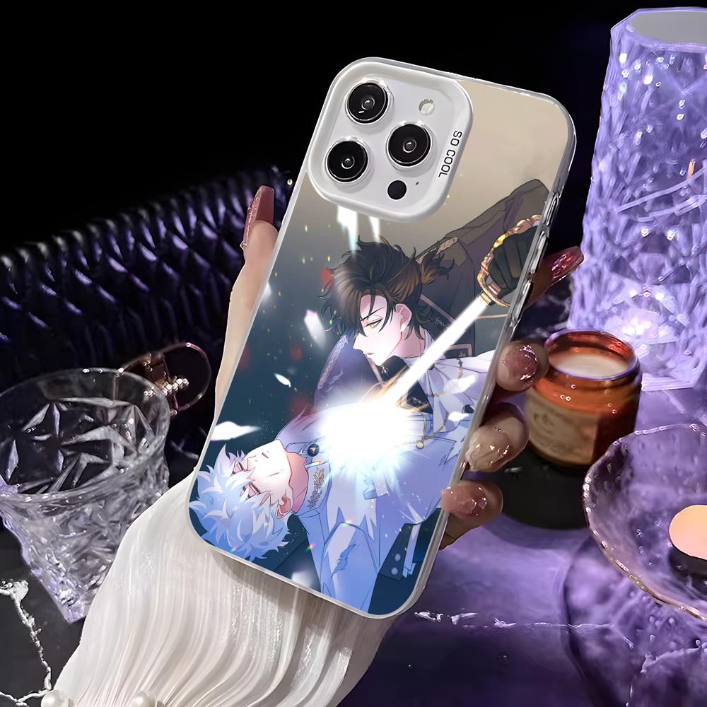 Anime L-Link Clicks Phone Case For iPhone 16 15 14 13 12 11 Pro Max White Purple Matte Laser Metallic Aurora Funda