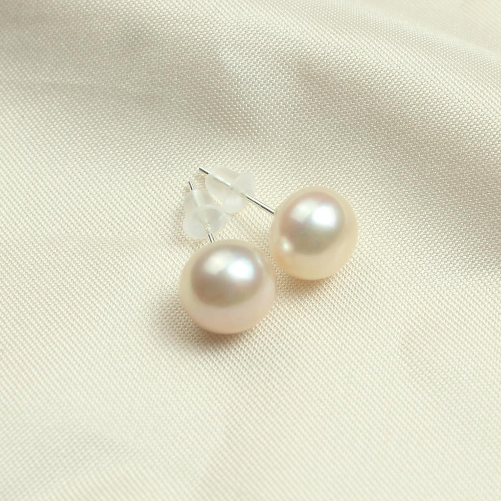 Real 925 Silver Earrings Natural Freshwater Pearl Stud Errings Jewelry for Women Fashion Birthday Gift