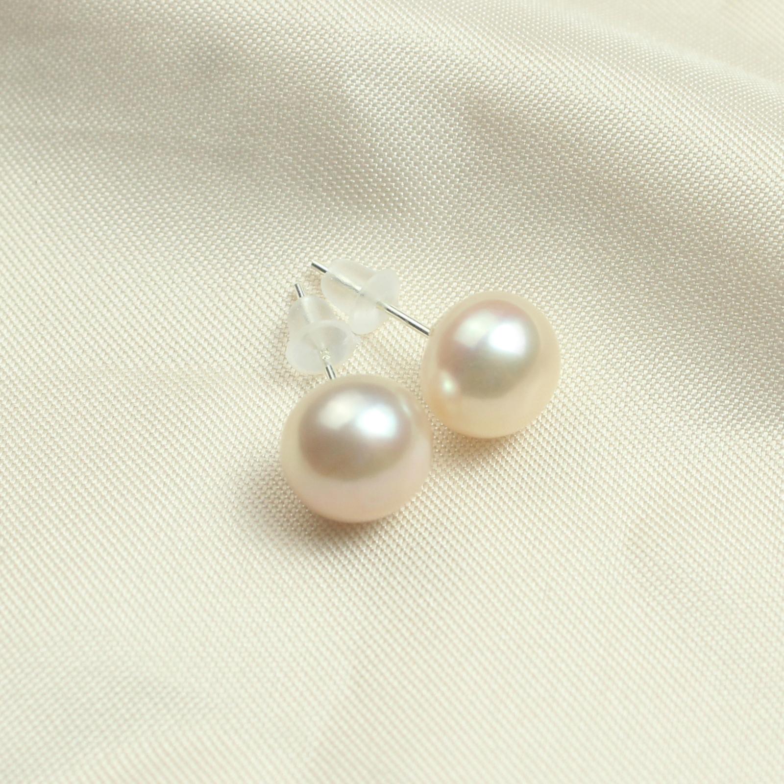 

Real 925 Silver Earrings Natural Freshwater Pearl Stud Errings Jewelry for Women Fashion Birthday Gift 5-6mm a pair розовая жемчужина