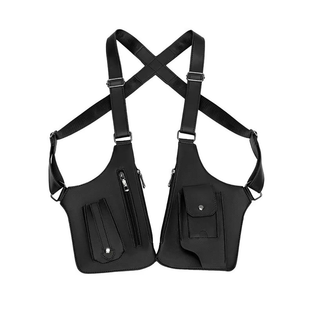 Retro Anti-theft Storage Vest Bag Concealed Multifunction Mobile Phone Bag Leather Crossbody Hunting