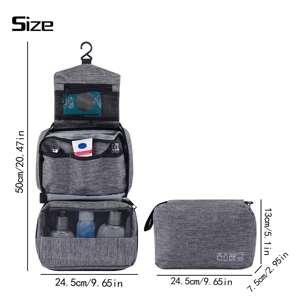Portable Cosmetic Bag Hanging Toiletries Storage Bag Large Capacity Hook Simple Multi-Functional Travel Storage Bag