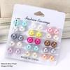 15-Piece Women's High-End Colorful Pearl Stud Earrings Set