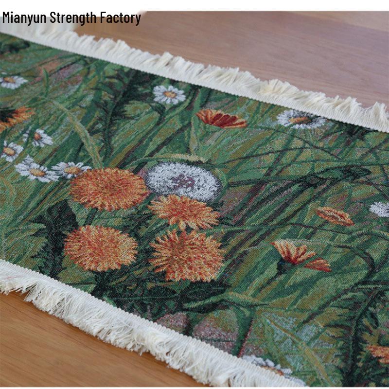 Bohemian Cotton Thread Nordic Table Runner: Retro American Country Mori Style for Coffee Table & TV Cabinet