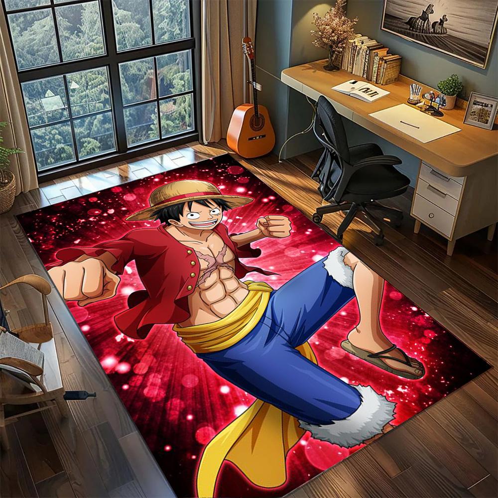 Luffy Bedroom & Gamer Room Carpet Rug, Non Slip Washable Large Area Floor Mat Home Decor.-TING