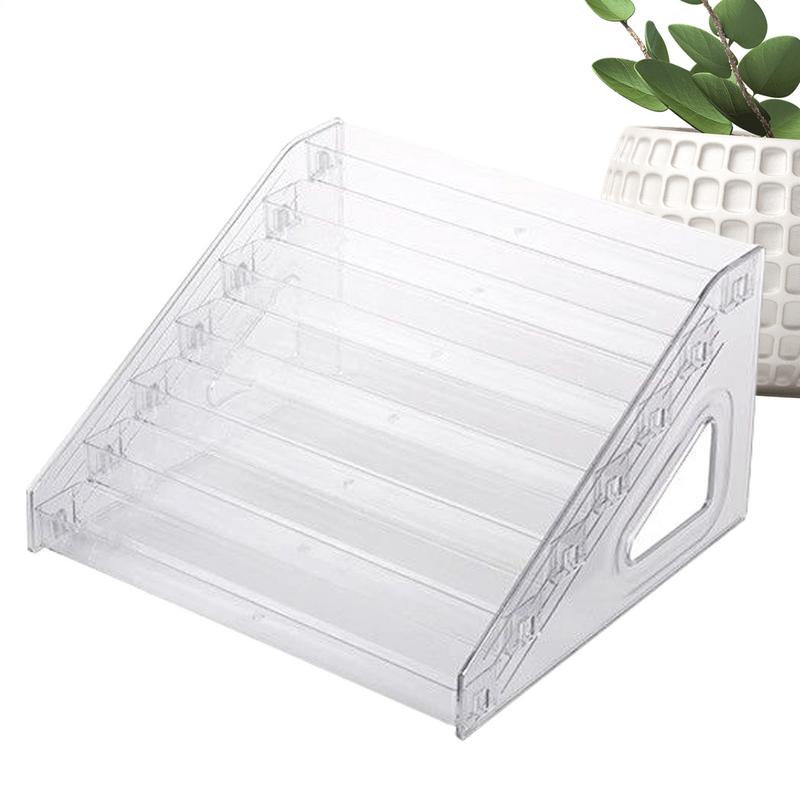 Acrylic Risers Display Stands 7 Tiers Large Capacity Clear Acrylic Card Display Stand Stylish Fragrance Shelf Home Organization