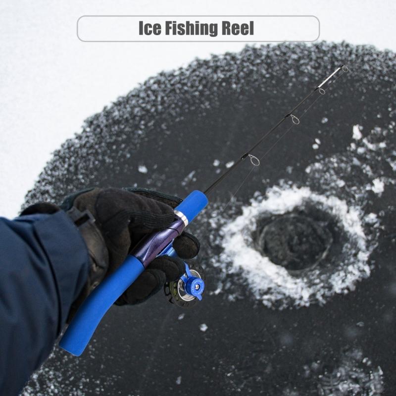 Ice Fishing Reel Large Spool Diameter Aluminum Spool Wear-Resistant Fishing Reel for Men Deep Water Fishing Equipment