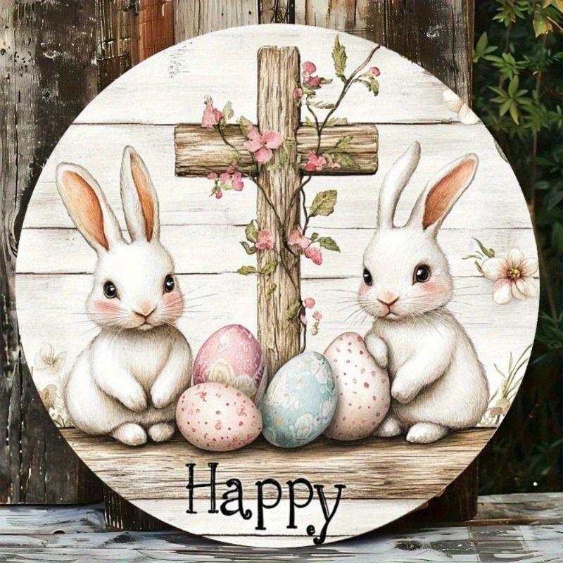 Easter Rabbit Metal Wall Art Spring Home Decor