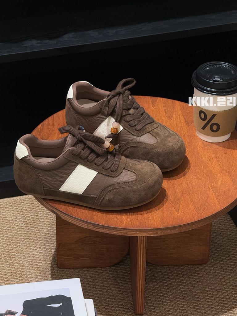 Retro Paris German training shoes women's ins tide 2025 early autumn new inner height increase color matching platform casual sports shoes women