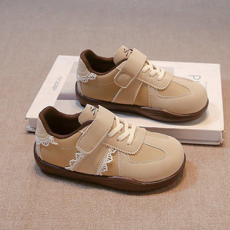 

Foreign style board shoes, girls shoes, spring 2025 new casual moral training shoes, princess shoes, children s breathable sports shoes 34 бежевый