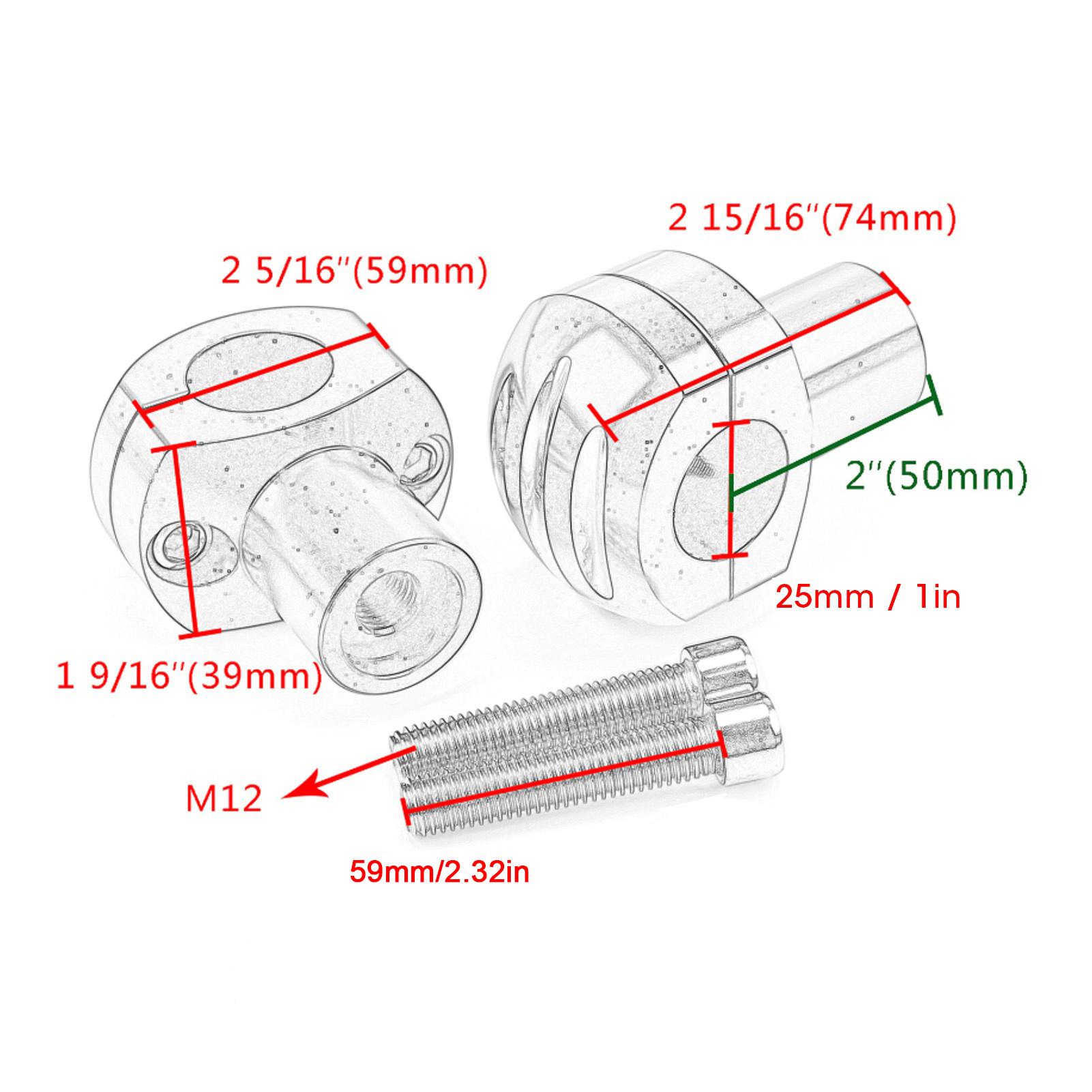 Motorcycle Handlebar Riser 25mm CNC   Motorcycle Handlebar Clamp Round Head with Stripe Handlebar Lifter
