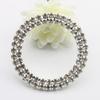 5pcs 48mm No Pole Double Row Round Rhinestone Buckles for DIY Hair Accessory Wedding Initiation Ribbon Crystal