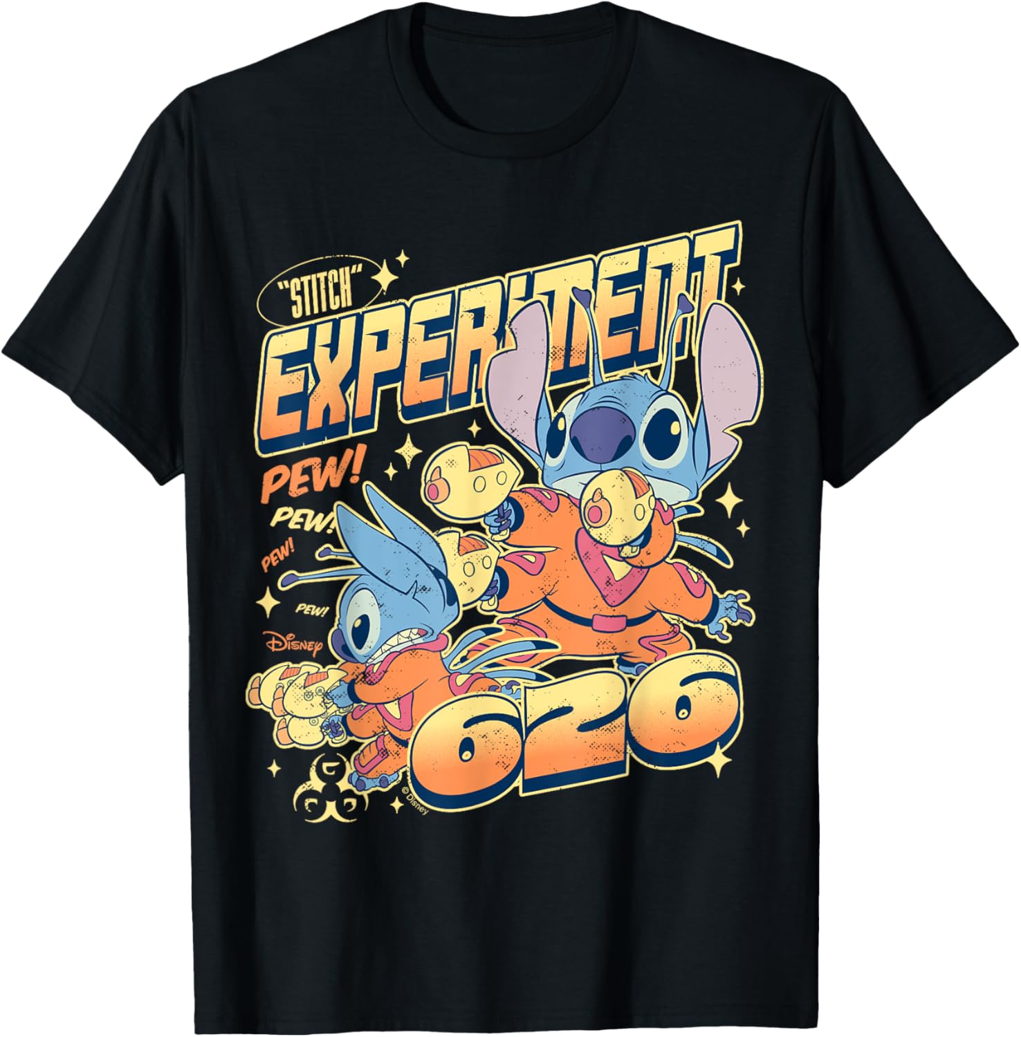 Hot Fashion Casual Lilo & Stitch - Stitch Experiment 626 Plasma Blaster T-Shirt S-4XL Summer L чёрный