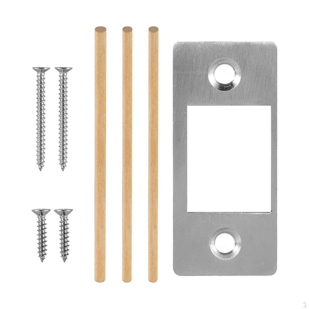 Restorer Strike Plate Door Backplate Easy Repair Stainless Steel Narrow Side and Large Hole for