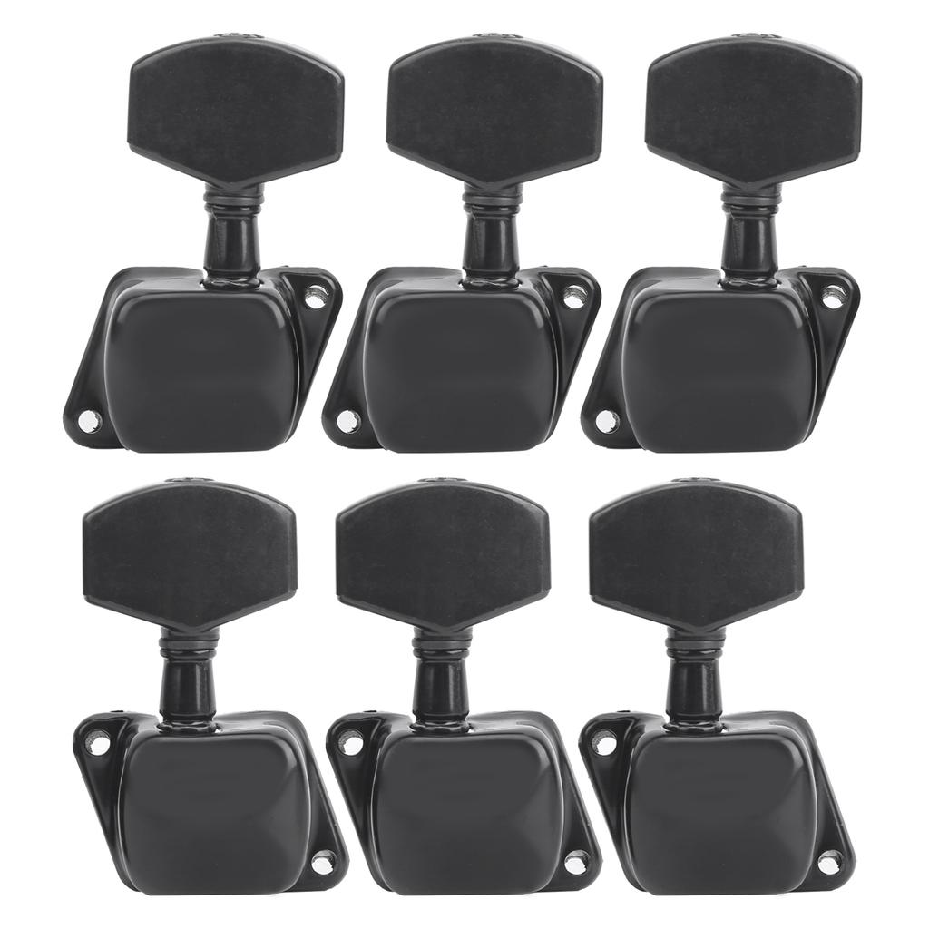 Strunový ladicí klíč pro polootevřenou kytaru 3 levé 3 pravé díly hudebních nástrojů(Černá )