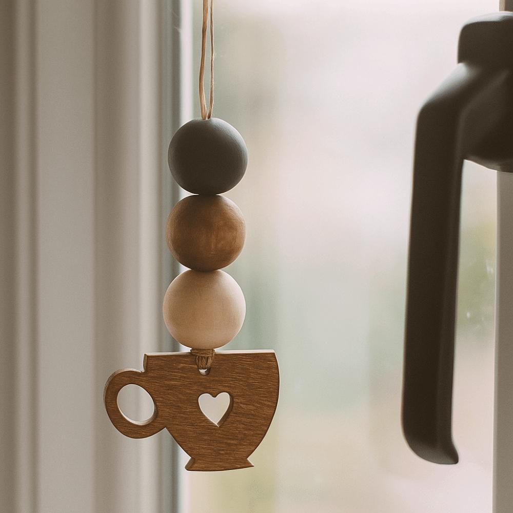 2Pcs Cafe Corner Accessories Wooden Coffee Cup Doorplate Decorative Vintage Coffee Shop Signage Handmade DIY Hanging Decor Gift