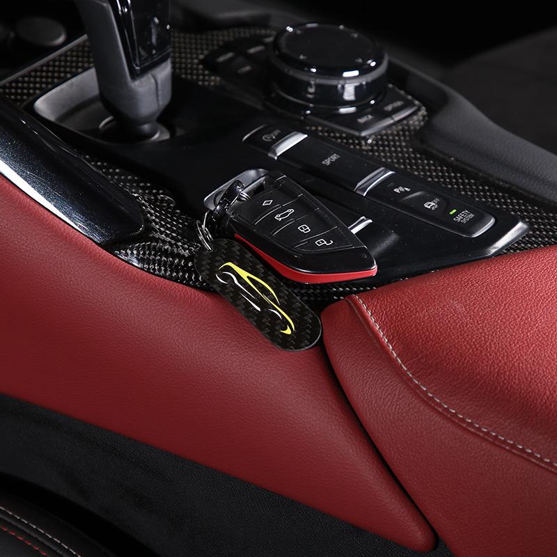 For TOYOTA SUPRA MK5 A90 -2023 Real Carbon Fiber Car Keychain Decoration Plate Trim Car