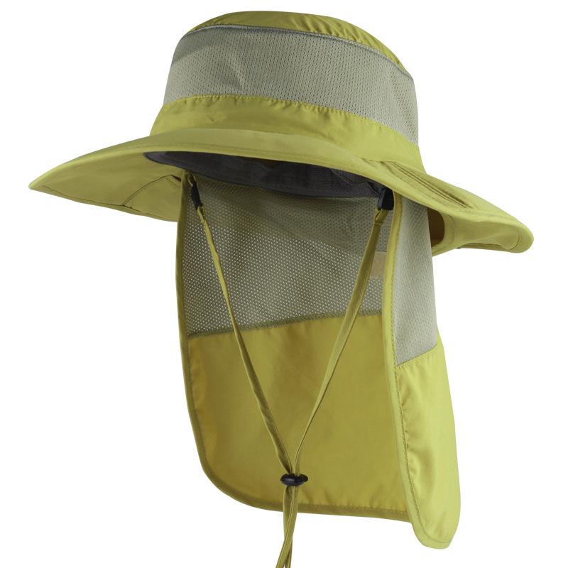 Outdoor sun hat Children's quick-drying breathable eaves sun protection bucket hat can store neck protection shawl hat