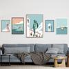 Reise Leinwand Gemälde Drucke Nordic Wand Kunst Bilder Landschaft Strand Leuchtturm Segel Poster Moderne Dekoration Geschenk