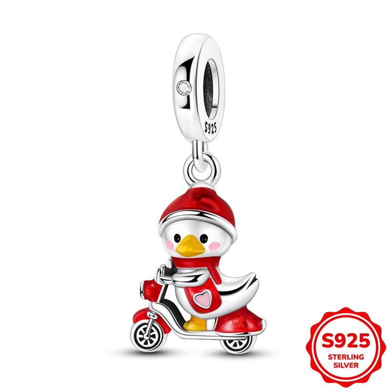 New Copper Penguins And New Year Elements Charm Beads Fits 3Mm Bracelet Necklace Women Pendant Luxury Diy Jewelry Gifts