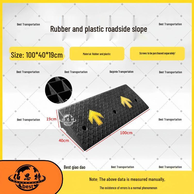 Household Rubber Threshold Ramp for Curbs and Slopes: Car and Road Edge Climbing Pad