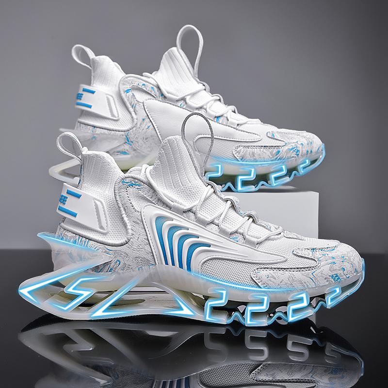 Men Sneakers Flying Woven Casual Sports All-match Men's Shoes Plus Size Shoes Shock Absorption TPU Sole Air 46