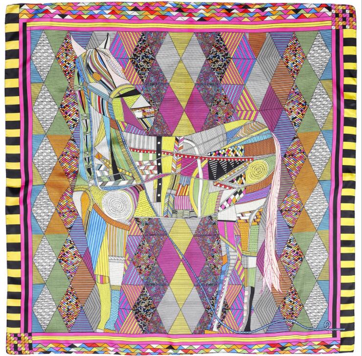 90*90cm Luxury Brand Women Silk Scarfs Van Gogh Painting Square Scarves Spring Summer Shawls For Ladies