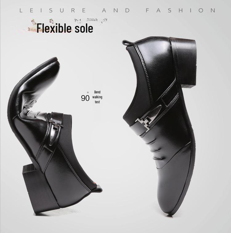 Aofu 2266 Men's Pointed Toe Slip-On Leather Formal Shoes