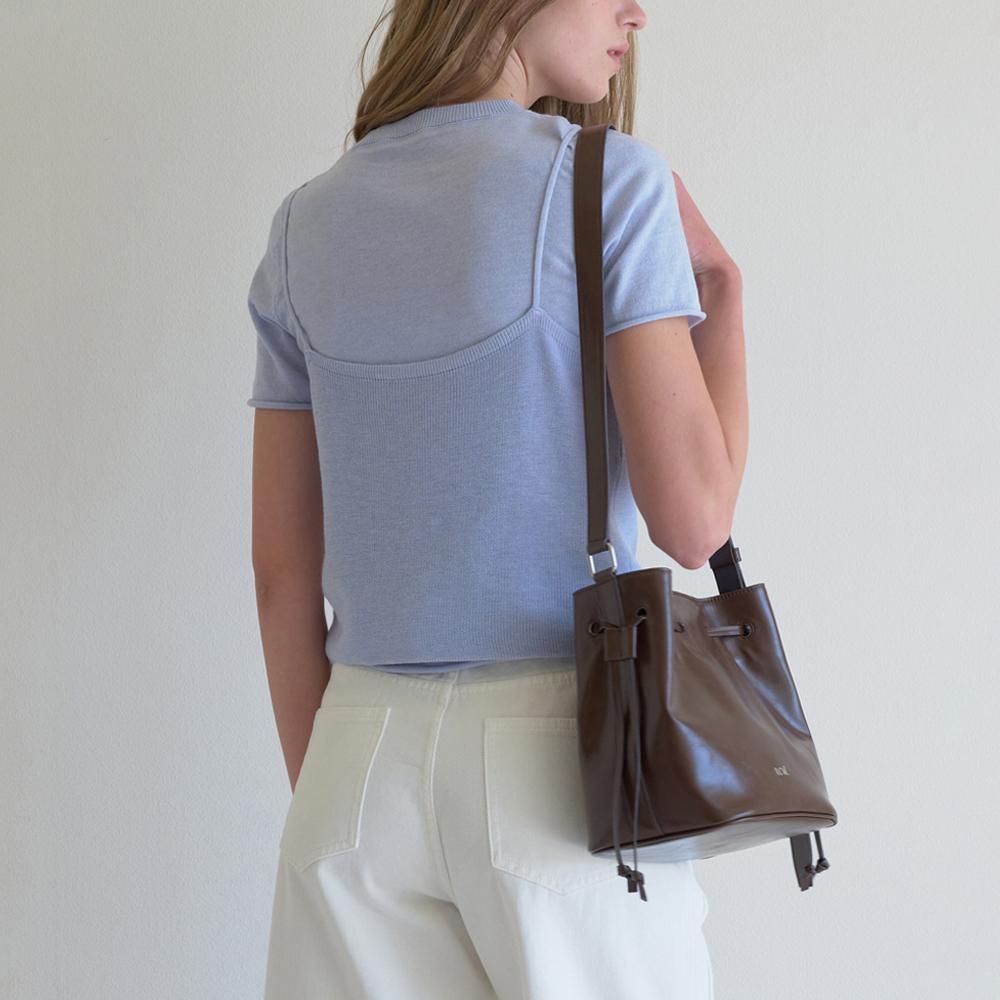 Elssibeui Bustier Overlay Knit Top_Skyblue