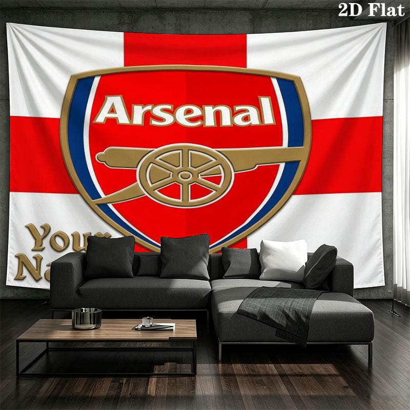 Arsenal F Custom Name Wall Tapestry Aesthetic Wall Hanging Printed Fabric Blanket Decorative Tapestries for Bedroom Living Room Home Decor
