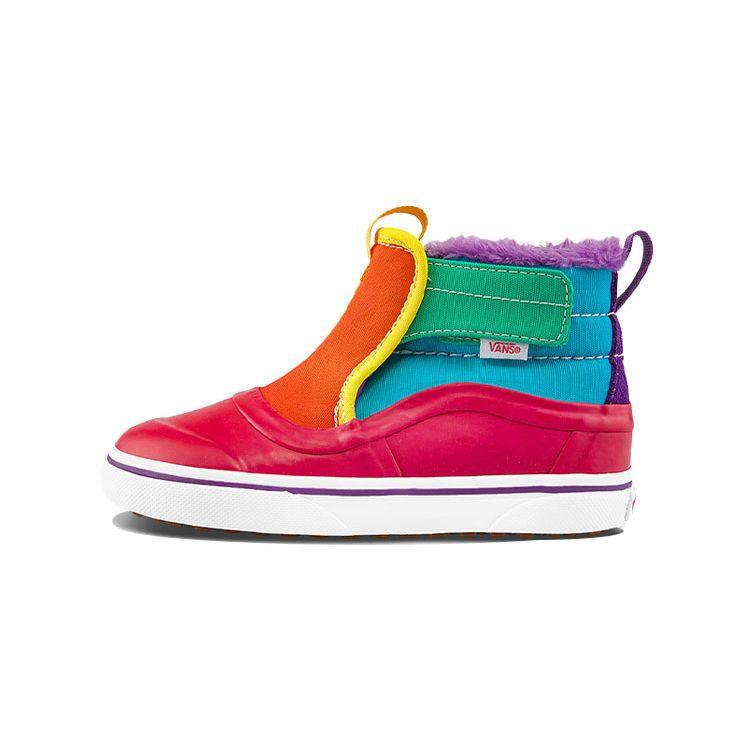 Vans Slip-On Series Comfortable Versatile High-Top Walking Shoes Baby Shoes Red Orange Green VN0A5FC72KN