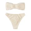 2Pcs/Set Summer Bikini Set Backless Bathing Soft Striped Print Women Swimwear Water