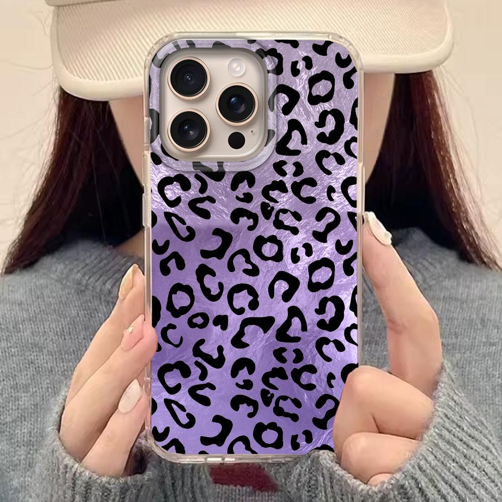 Blue Background Retro Leopard Phone Case for Iphone 17 Air 16 15 14 7 8 Plus 13 11 12 Pro Max X XS XR SE 2022 2020 16e TPU Cover