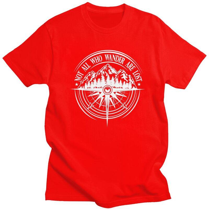 Custom Not All Who Wander Are Lost Mountain Compass T Shirt Men Short Sleeve 100 Cotton Tshirt Casual Tees Fashion Tshirts S